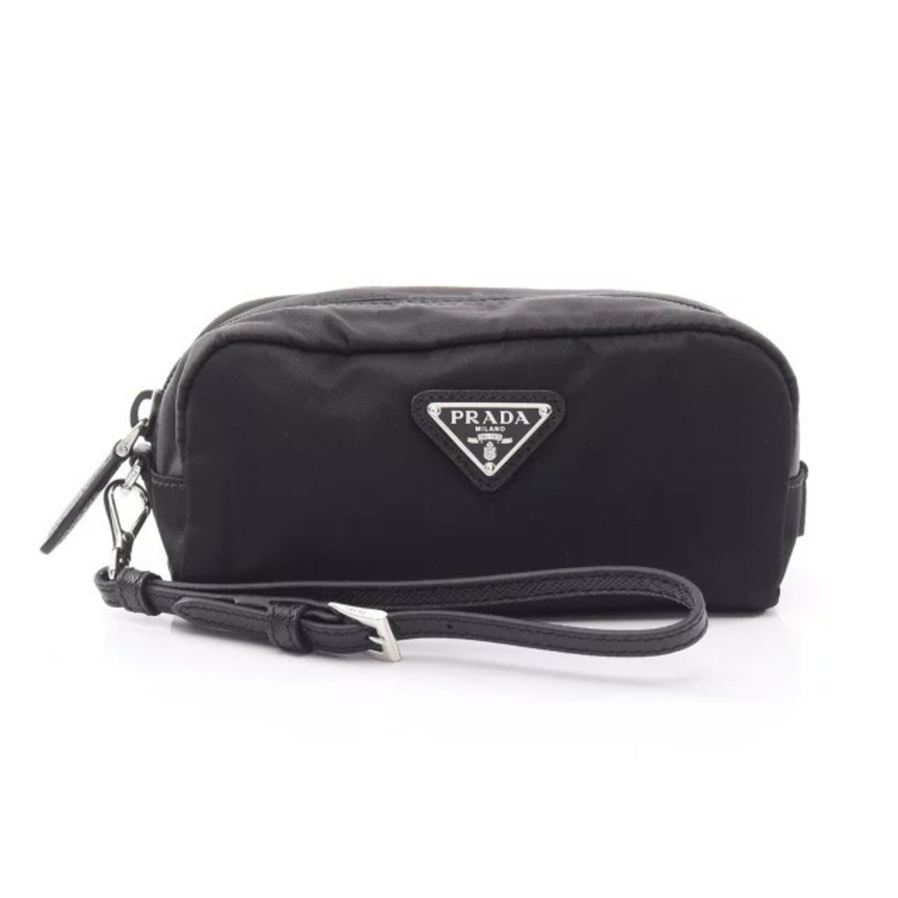 Prada Re Leather Shoulder Bag Black